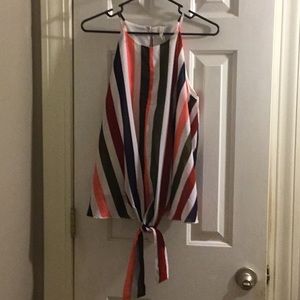 Sleeveless striped tank top shirt size small